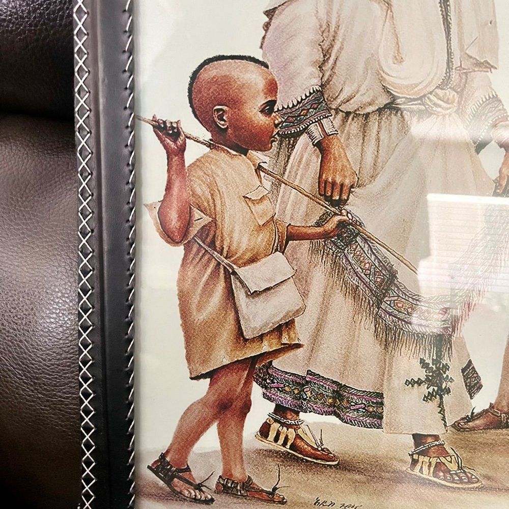 VTG Rare Art Drawing Portrait of an Ethiopian Family Signed by Adis Gebru - Picture 4 of 8